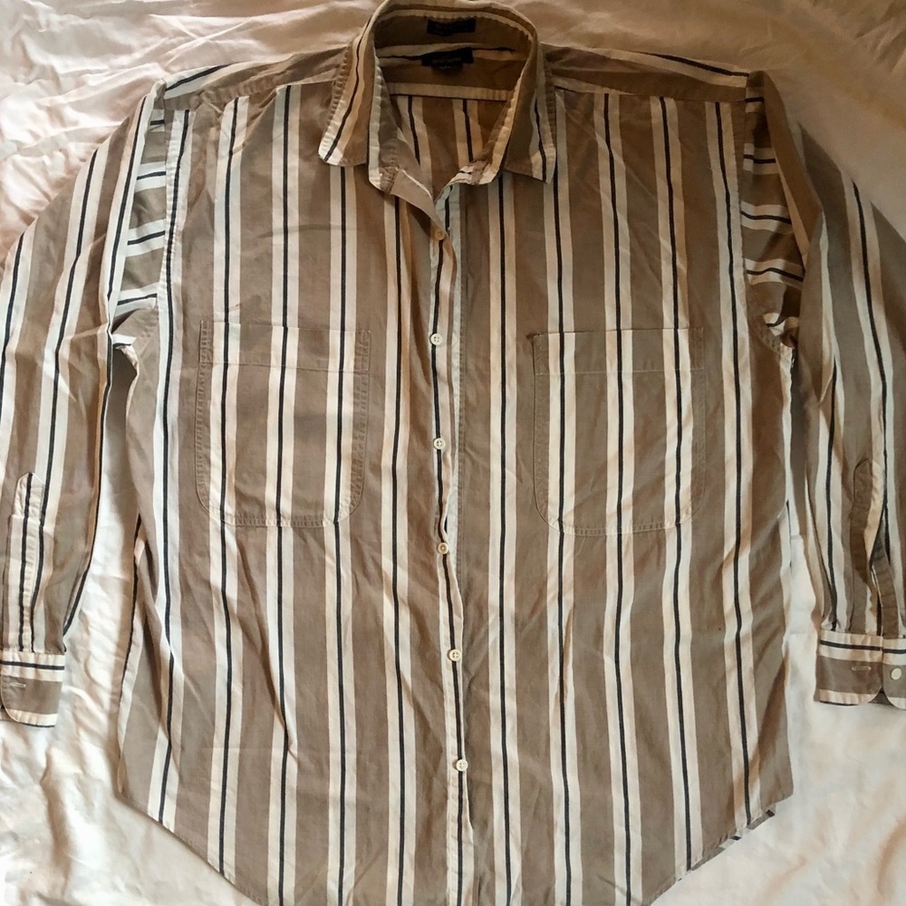 Vintage men’s vertical striped western shirt. Size large